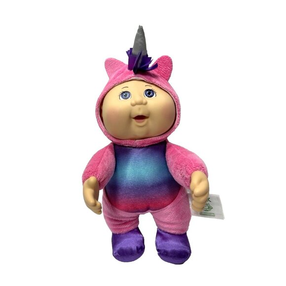 Cabbage Patch Kid Baby Doll Fair Skin w/ Unicorn Costume, Realistic Baby Toy Guc - Picture 1 of 8